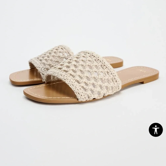 Zara Shoes - Zara Woven Knit Sandals Size 39
